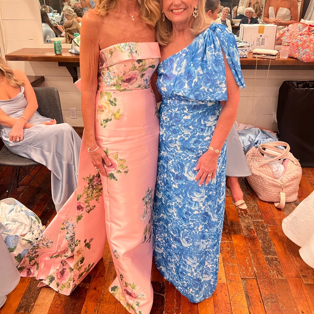 Audrey + Brooks Pink Floral Maxi Dress Perfect for Spring/Summer Wedding